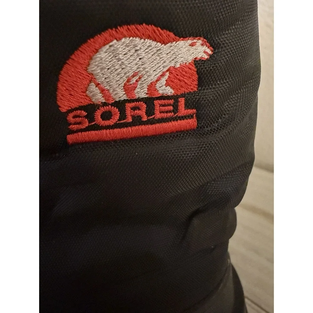 Sorel Snow Boots Black‎ Red Insulated Winter Snowboard Youth Size 10 Waterproof
